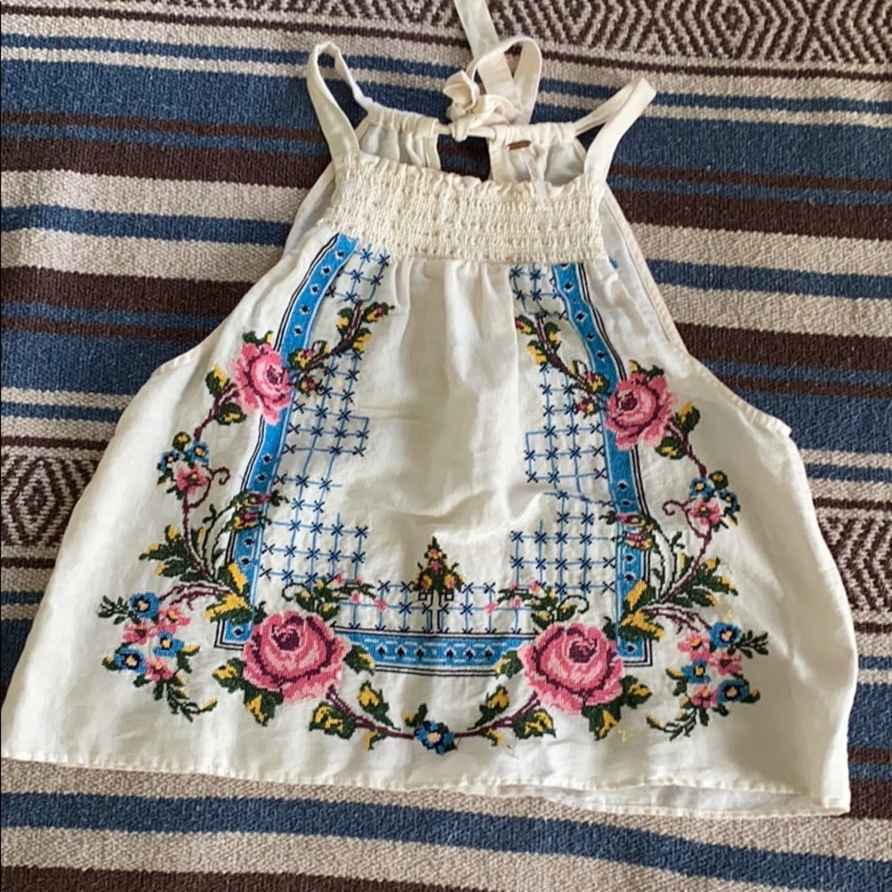 Embroidered Free People Tank